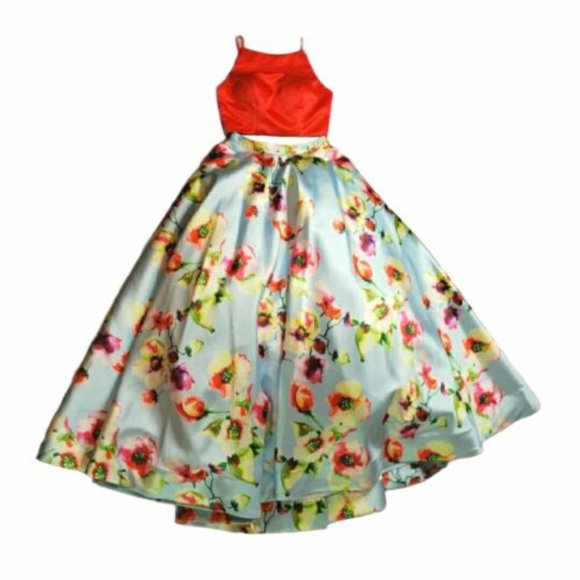 Jovani 2PC Prom Floral Prom Ball Gown - Picture 6 of 12